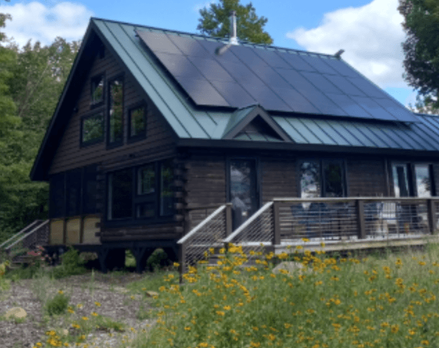 Solar panels on a traditional home