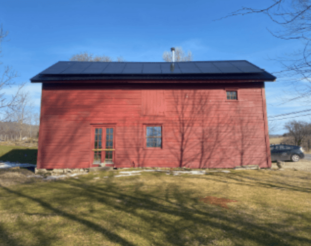 Solar panels on a modern home